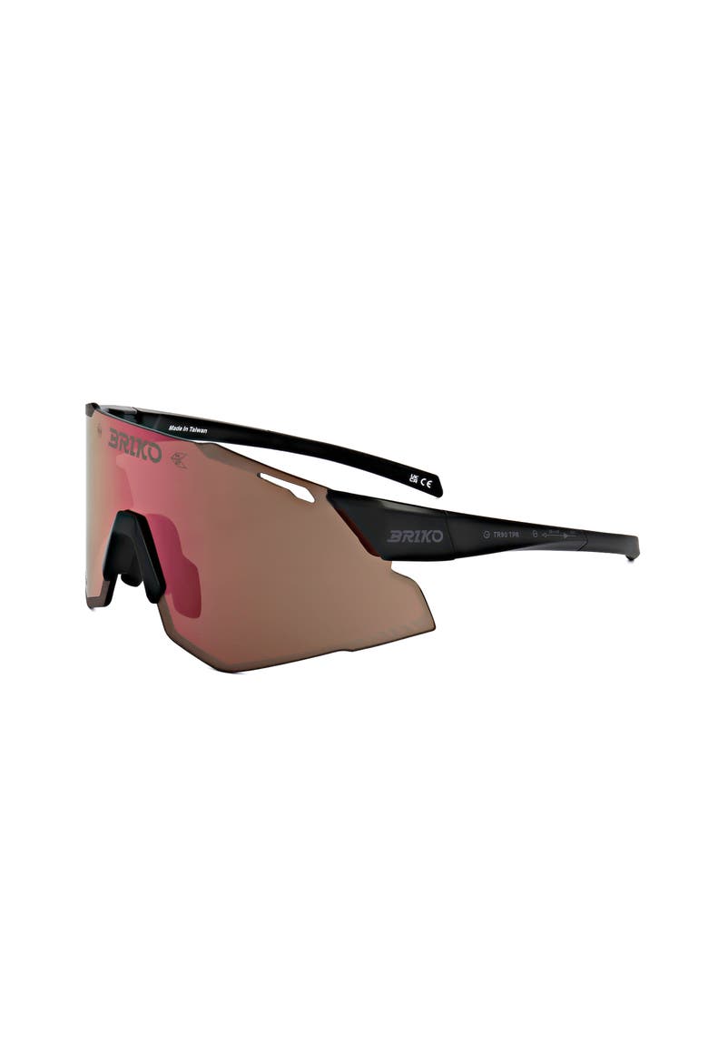 Shield Sport Sunglasses, Alternate, color, Shiny Matt Black
