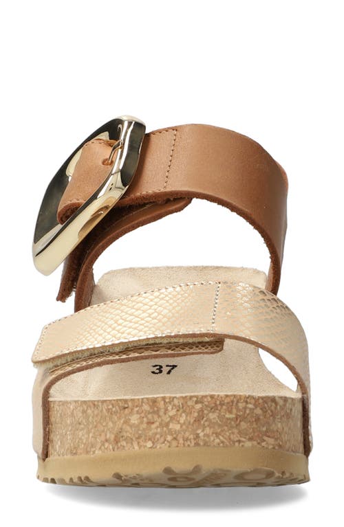Mephisto Leandre Wedge Sandal In Light Sand Havana