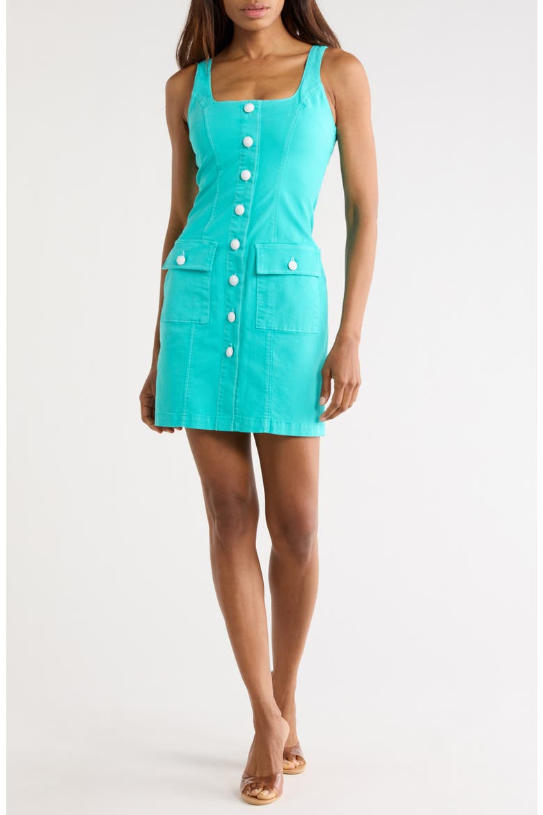 Midy Button Front Tank Dress, Main, color, POOL BLUE/ WHITE CONT