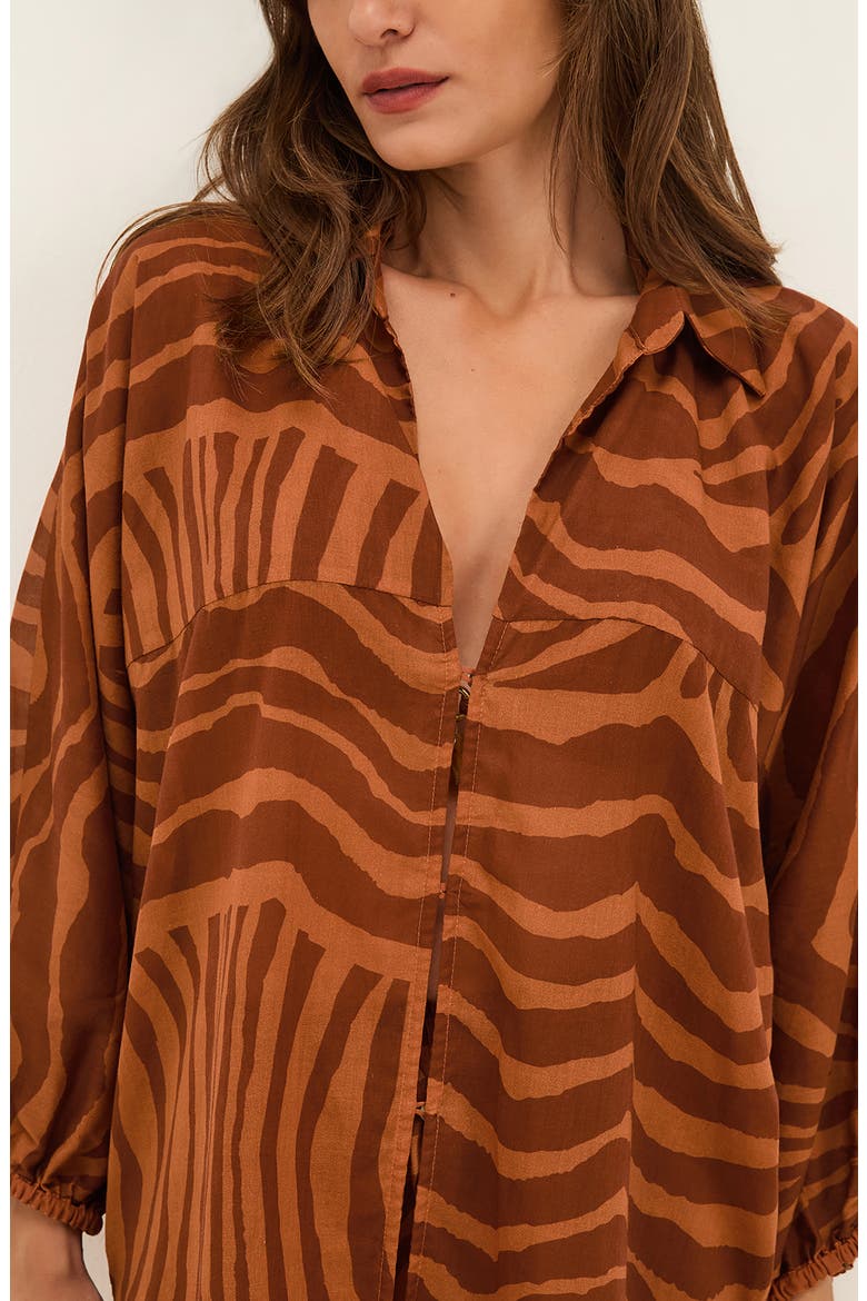 Sundown Mori Cover-Up Shirt, Alternate, color, BROWN MULTI