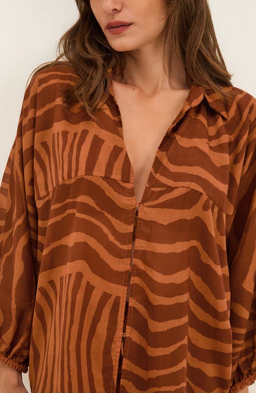 Vix Paula Hermanny Sundown Mori Cover-up Shirt In Brown