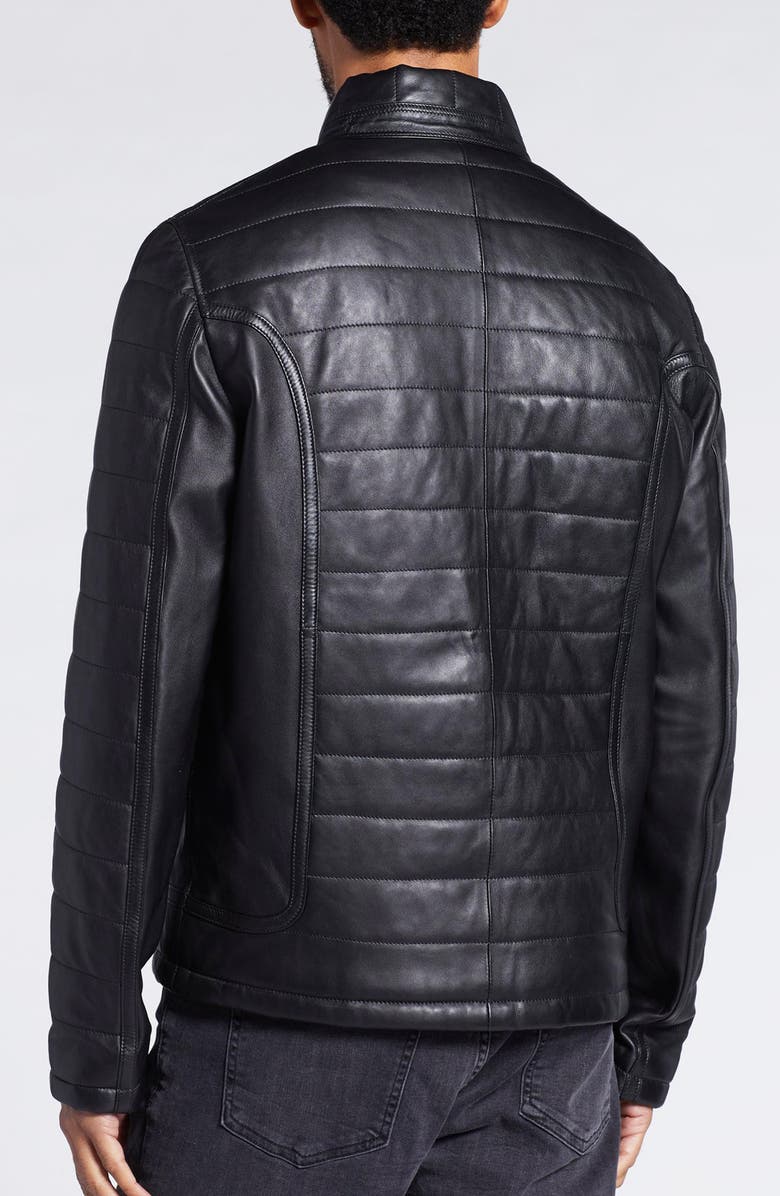 PINO BY PINOPORTE Quilted Leather Jacket, Alternate, color, Black