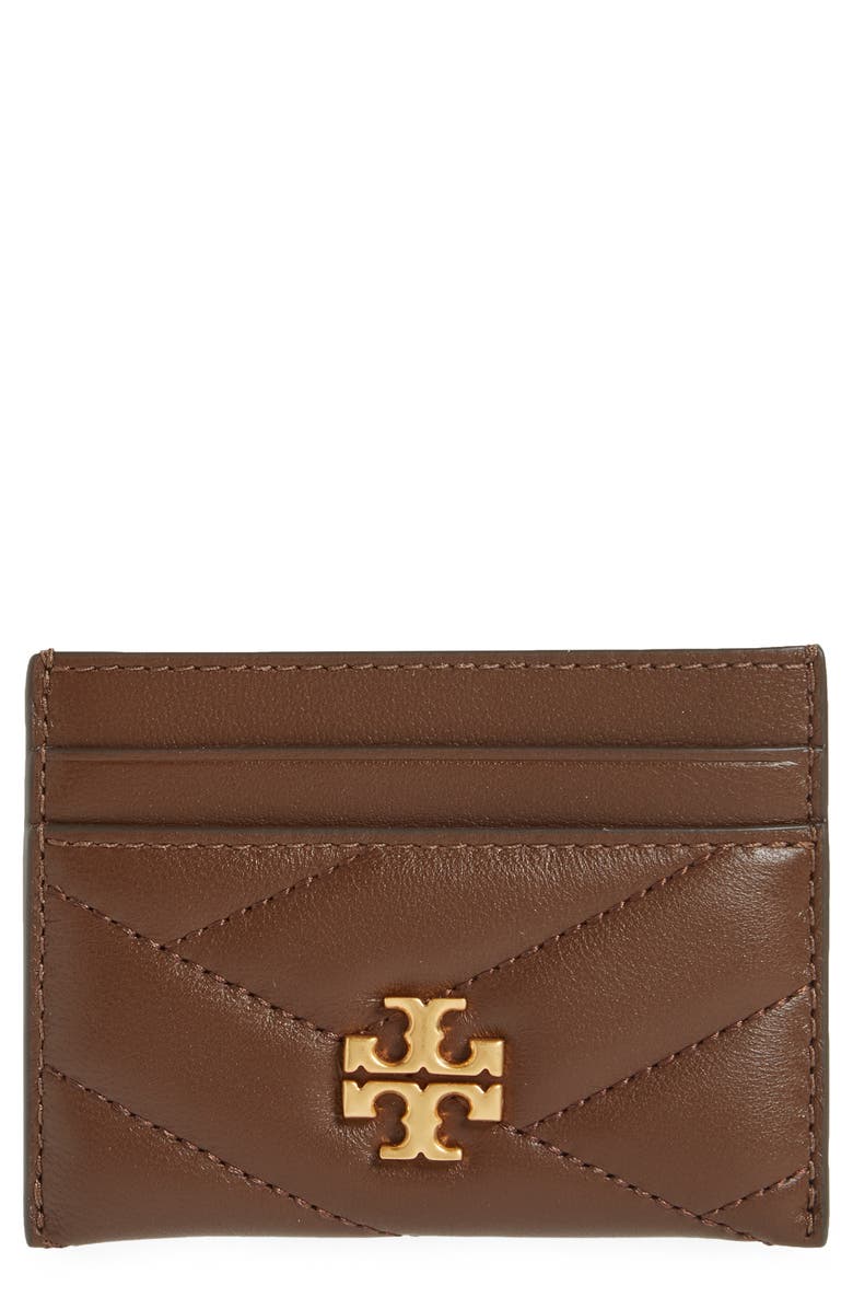 Tory Burch Kira Chevron Leather Card Case, Main, color, 