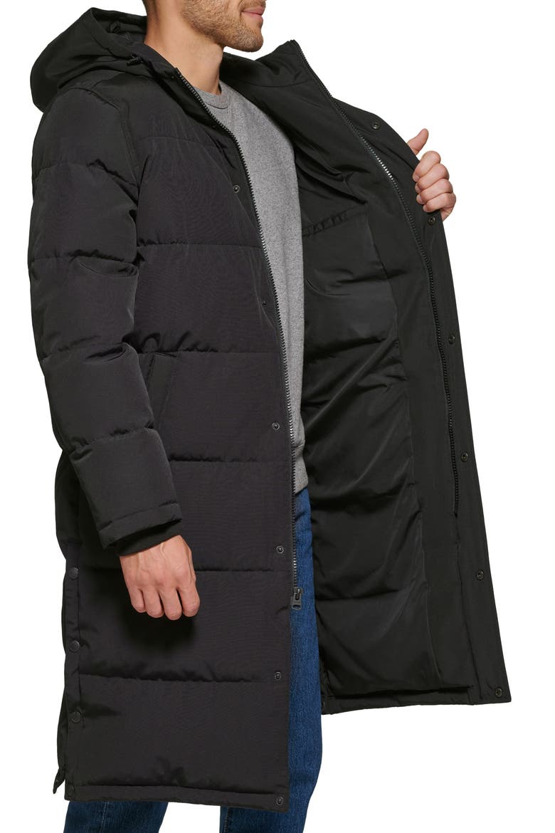 Long Hooded Puffer Parka, Alternate, color, BLACK