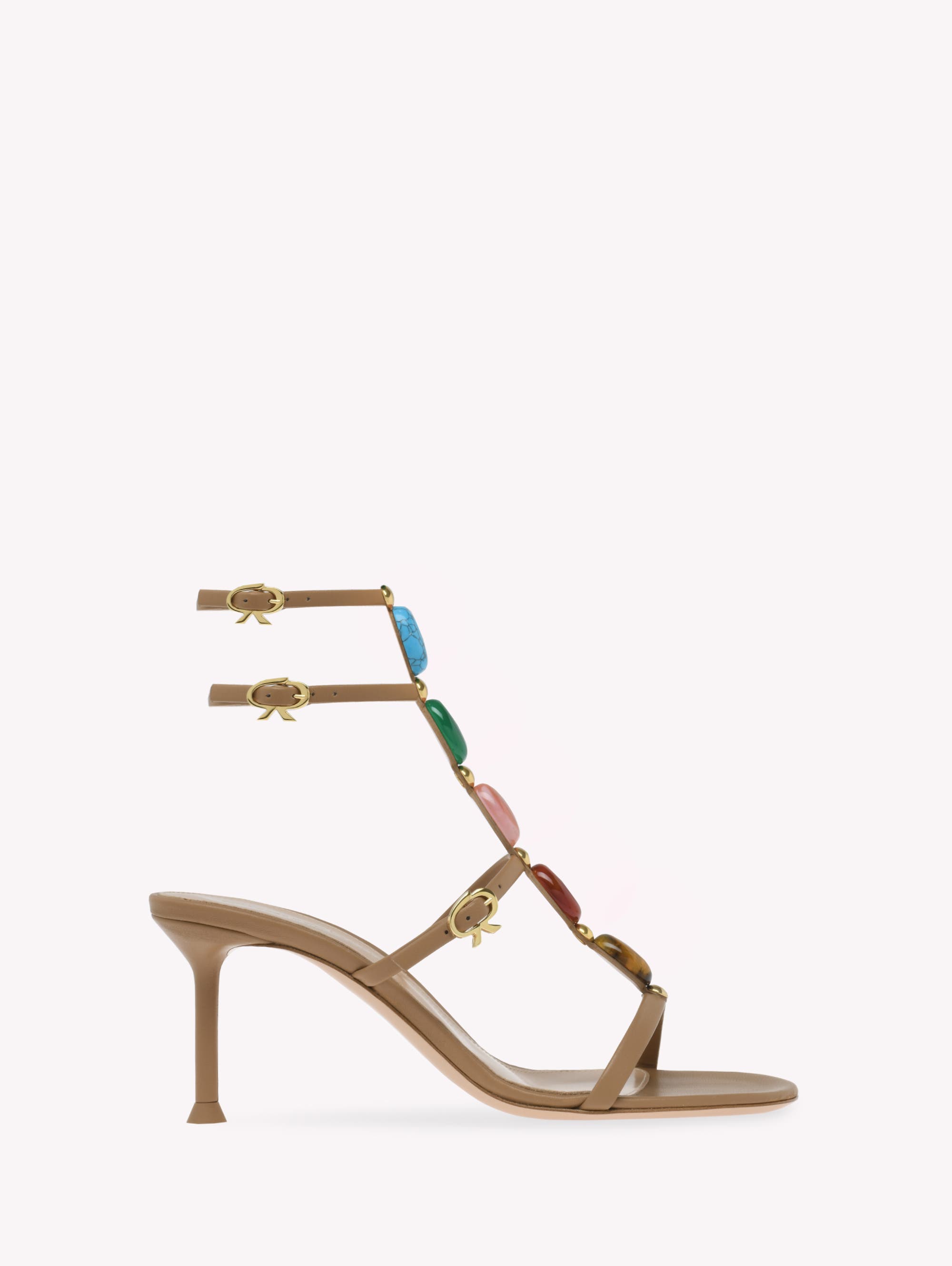 Gianvito Rossi Shanti 70 Sandal, Main, color, Brown Nappa