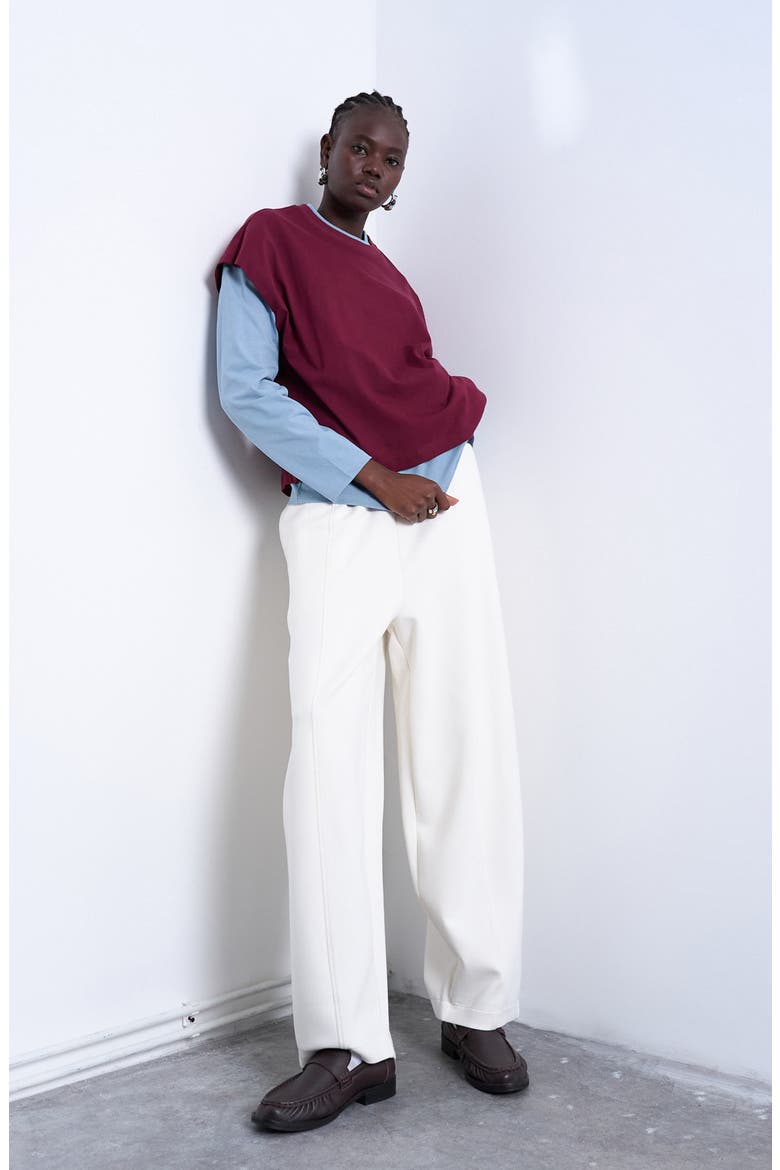 Pintuck Barrel Leg Joggers, Alternate, color, CREAM