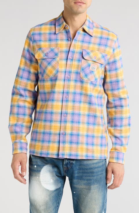 Heart & Mind Ombré Check Flannel Button-Up Shirt
