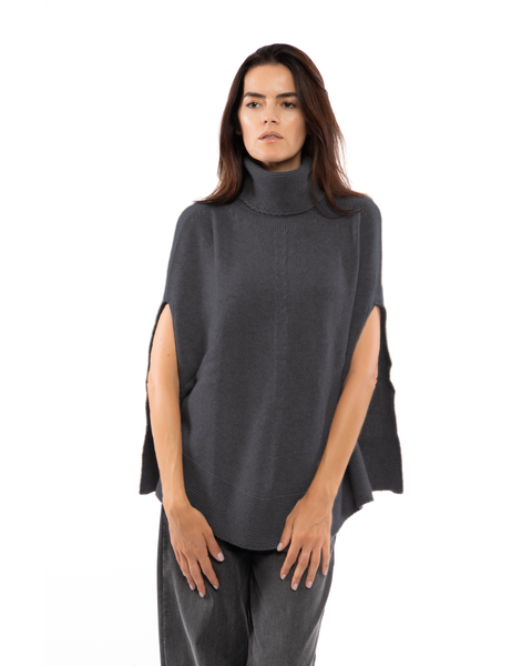 Pure Cashmere Turtleneck Poncho