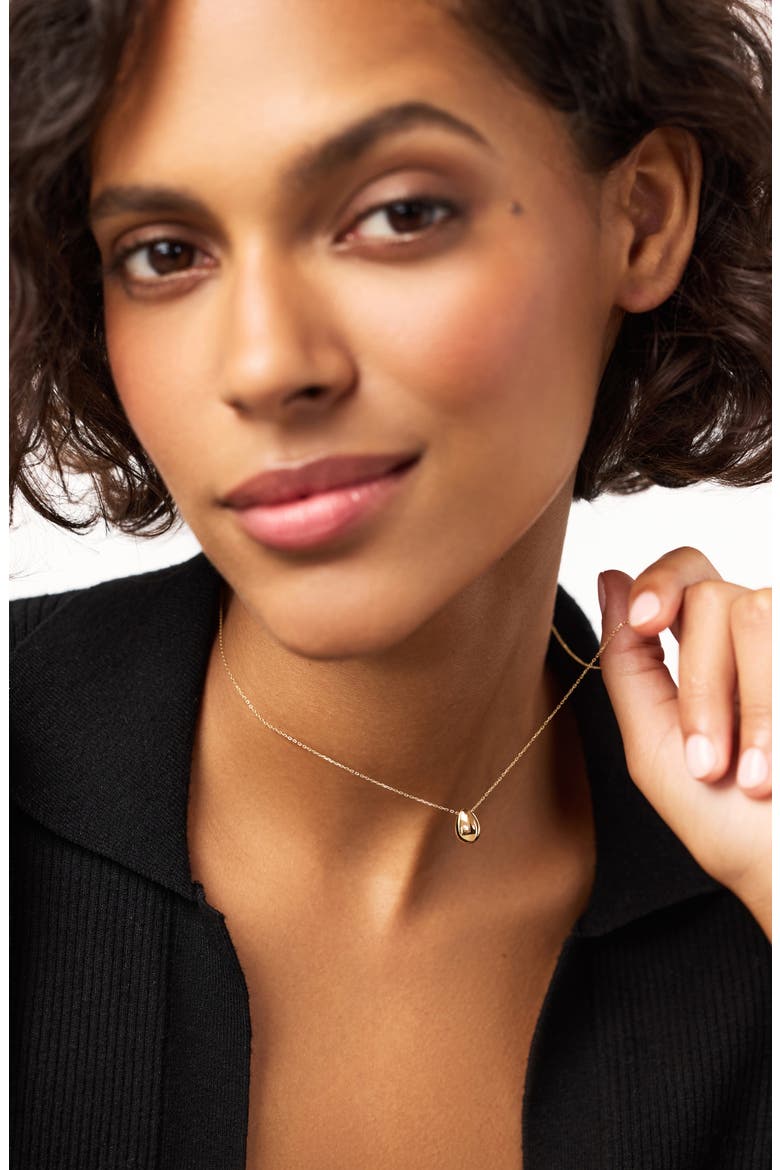 Gold Pendant Necklace - Gold Teardrop Necklace, Alternate, color, Gold