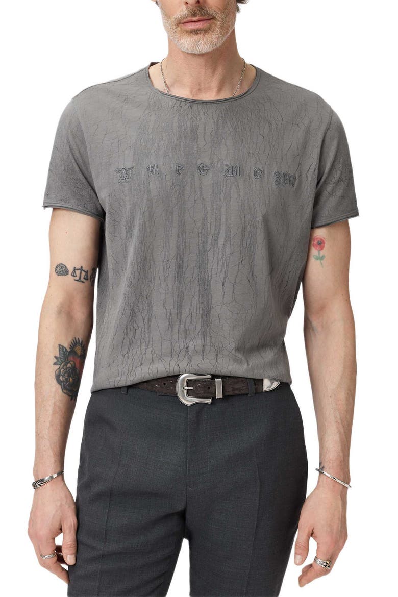 Raw Edge Graphic T-Shirt, Main, color, FLAGSTONE GREY