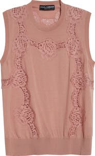 Dolce&Gabbana Lace Trim Sweater Tank