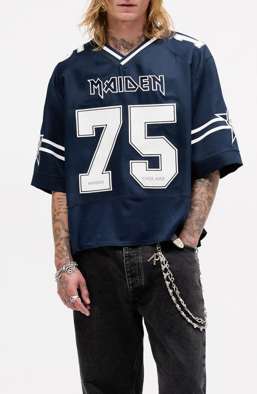 Represent X Iron Maiden Anniversary Number 75 Star-embellished Jersey In Blue