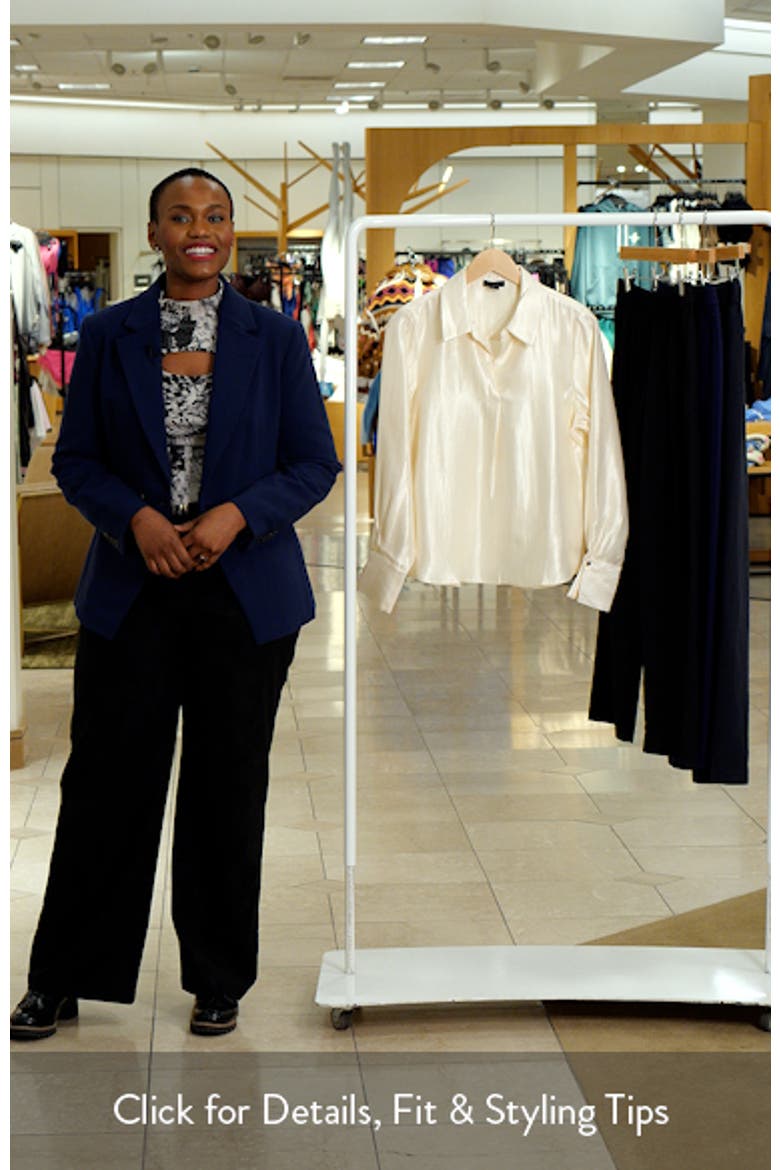 Collared Crepe Popover Top video