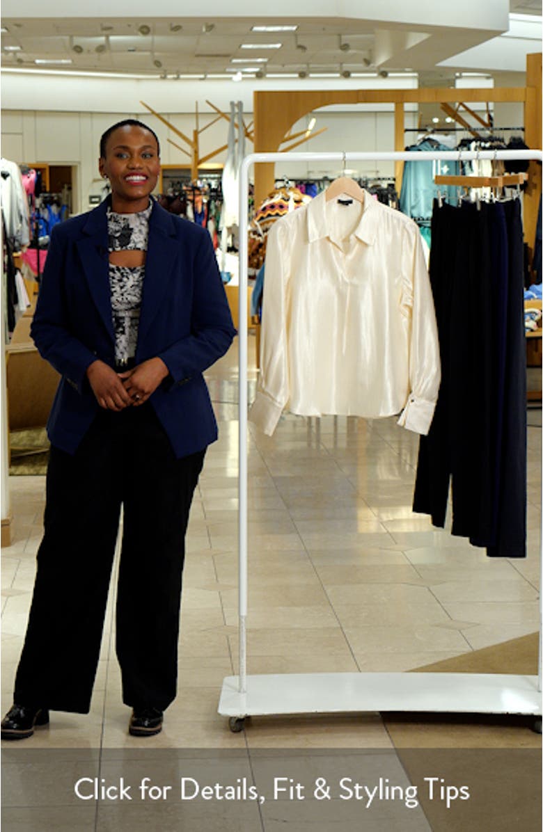 Collared Crepe Popover Top, sales video thumbnail