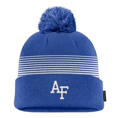 Men's Nike Royal Air Force Falcons 2026 On-Field Peak Cuffed Knit Hat with Pom
