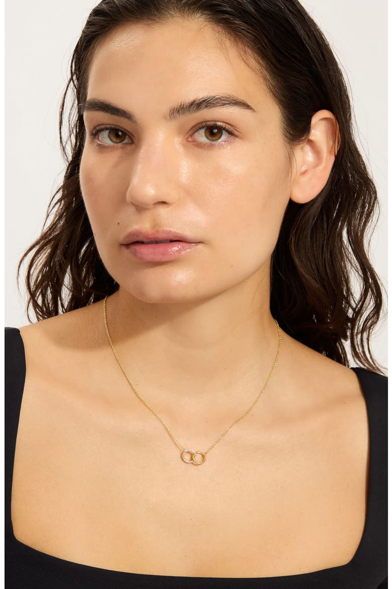 Pavé Pendant Necklace, Alternate, color, GOLD
