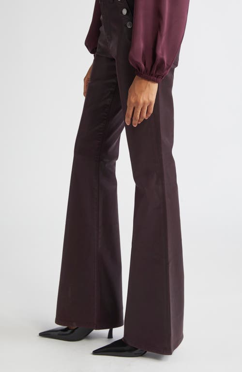 Ramy Brook Helena High Waist Coated Bootut Jeans In Burgundy