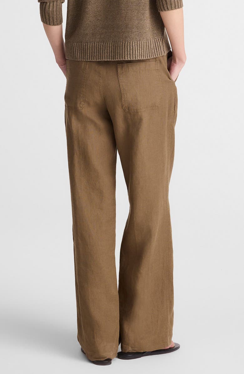 Madewell Zoe Relaxed Straight Leg Linen Pants, Alternate, color, Safari Khaki