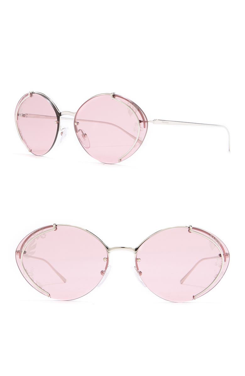 Prada Hibiscus 63mm Oval Sunglasses, Main, color,