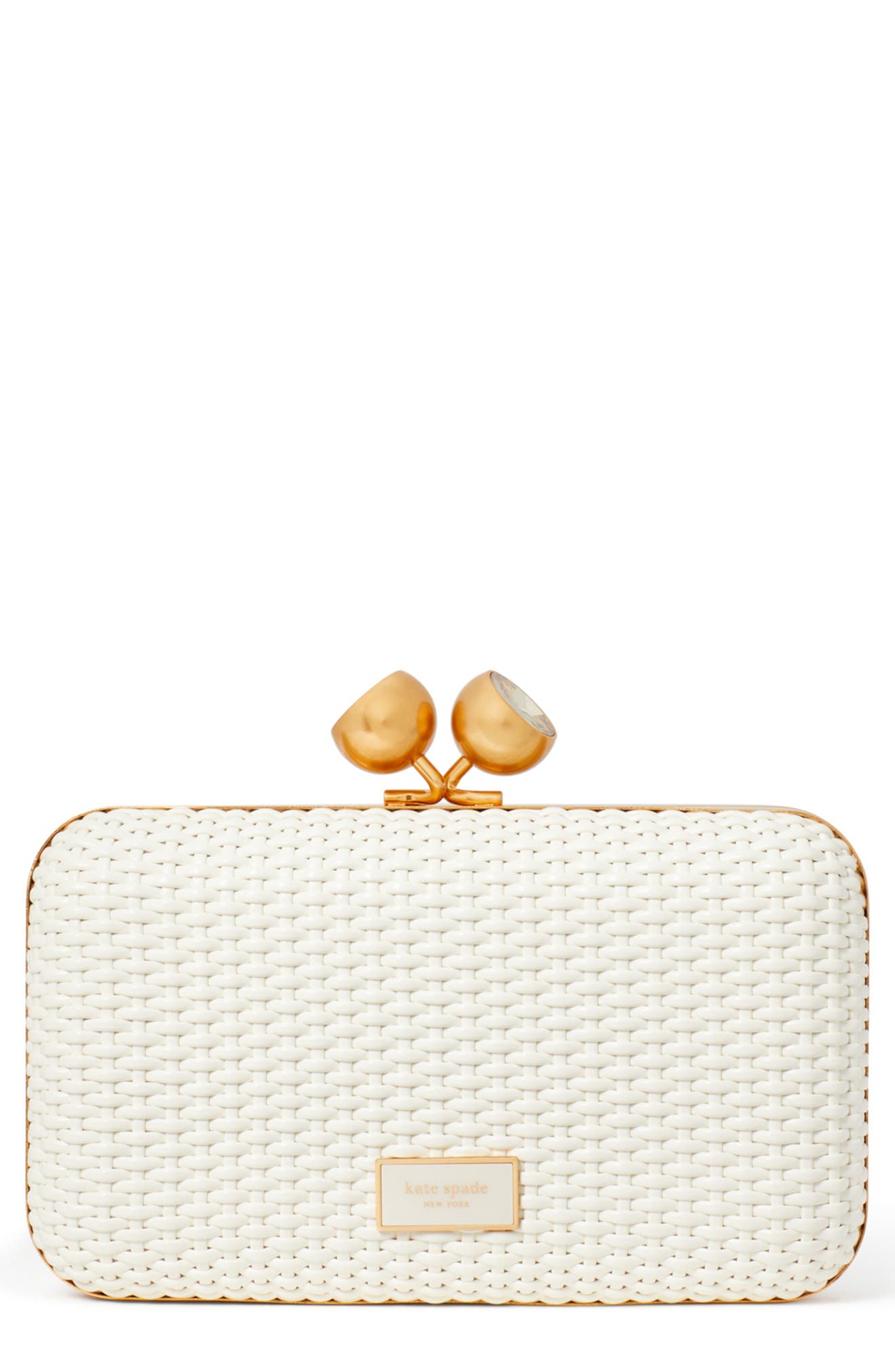 Kate Spade New York kisslock woven clutch, Main, color, 