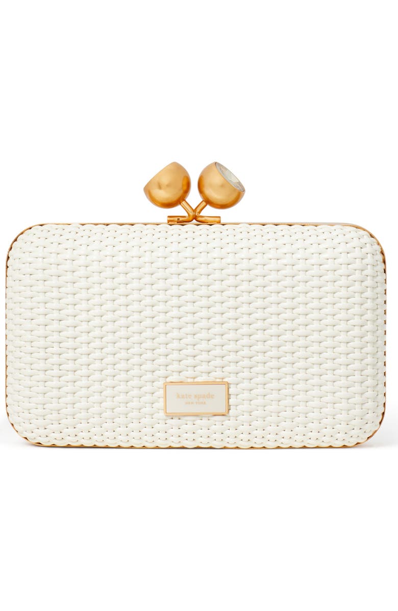 Kate Spade New York kisslock woven clutch, Main, color,