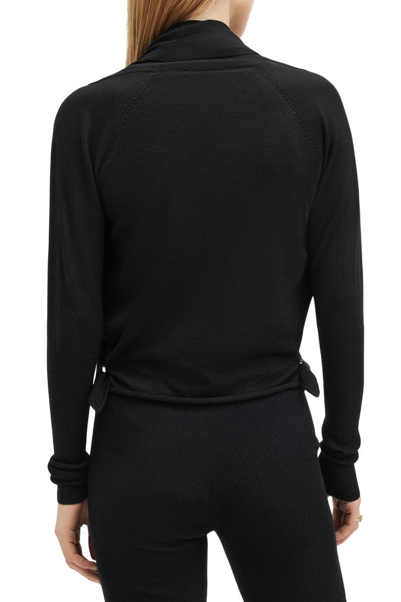 Wasson Pirate Wrap Merino Wool Cardigan, Alternate, color, BLACK