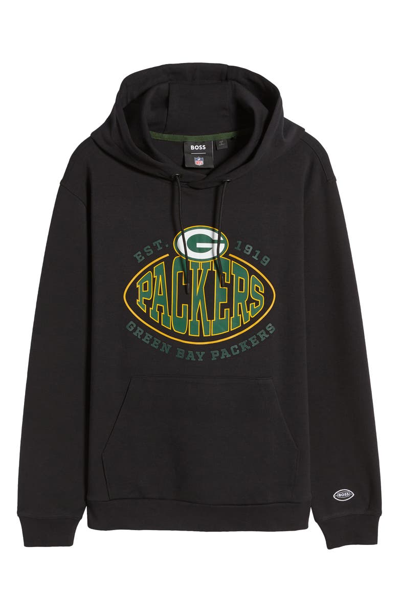 BOSS x NFL Touchback Graphic Hoodie, Alternate, color, Green Bay Packers Black