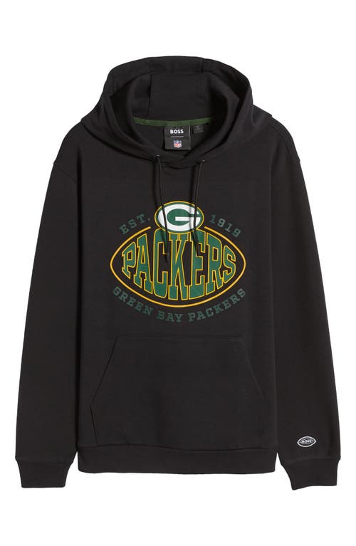 Hugo Boss Boss X Nfl Touchback Graphic Hoodie In Green Bay Packers Black