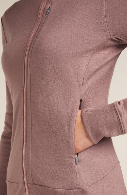 Icebreaker 260 Quantum Merino Wool Hooded Jacket In Pink