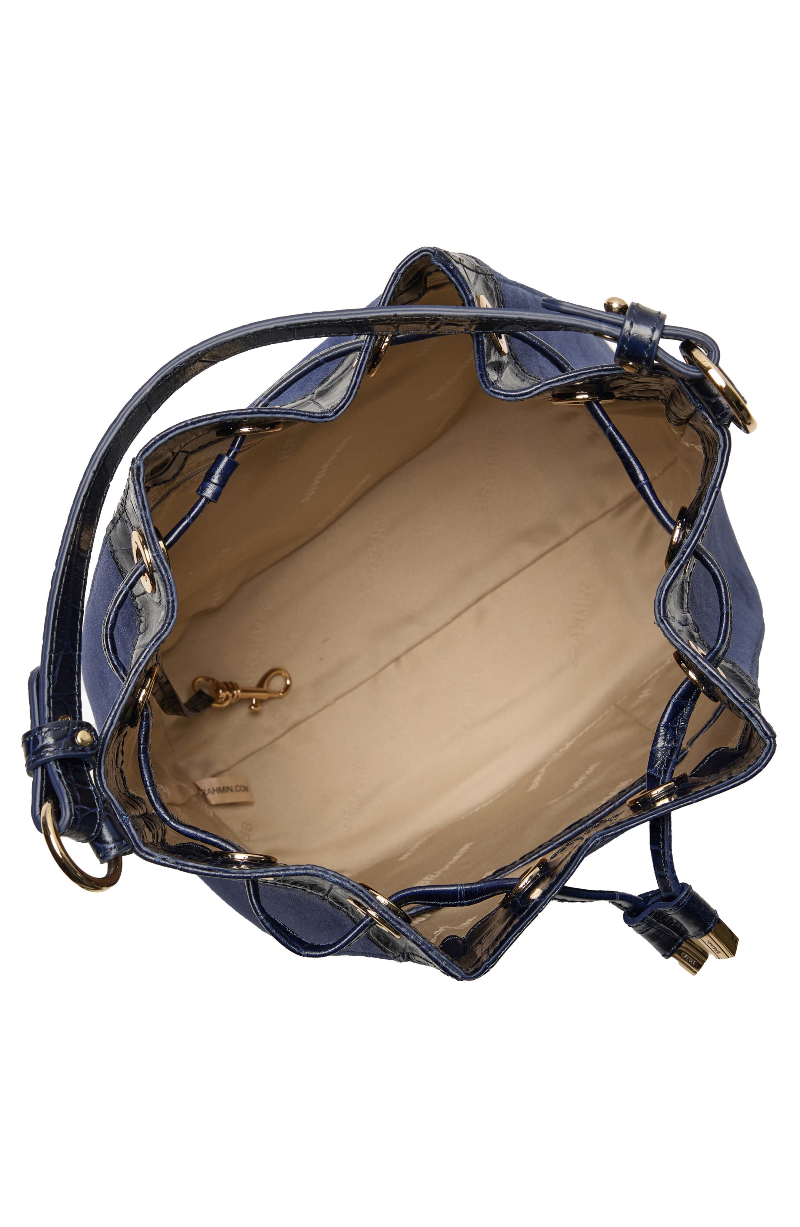 Brahmin Melinda Suede Bucket Bag, Alternate, color, 