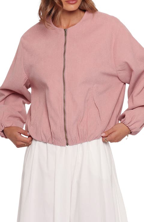 Elisa Cropped Corduroy Bomber Jacket