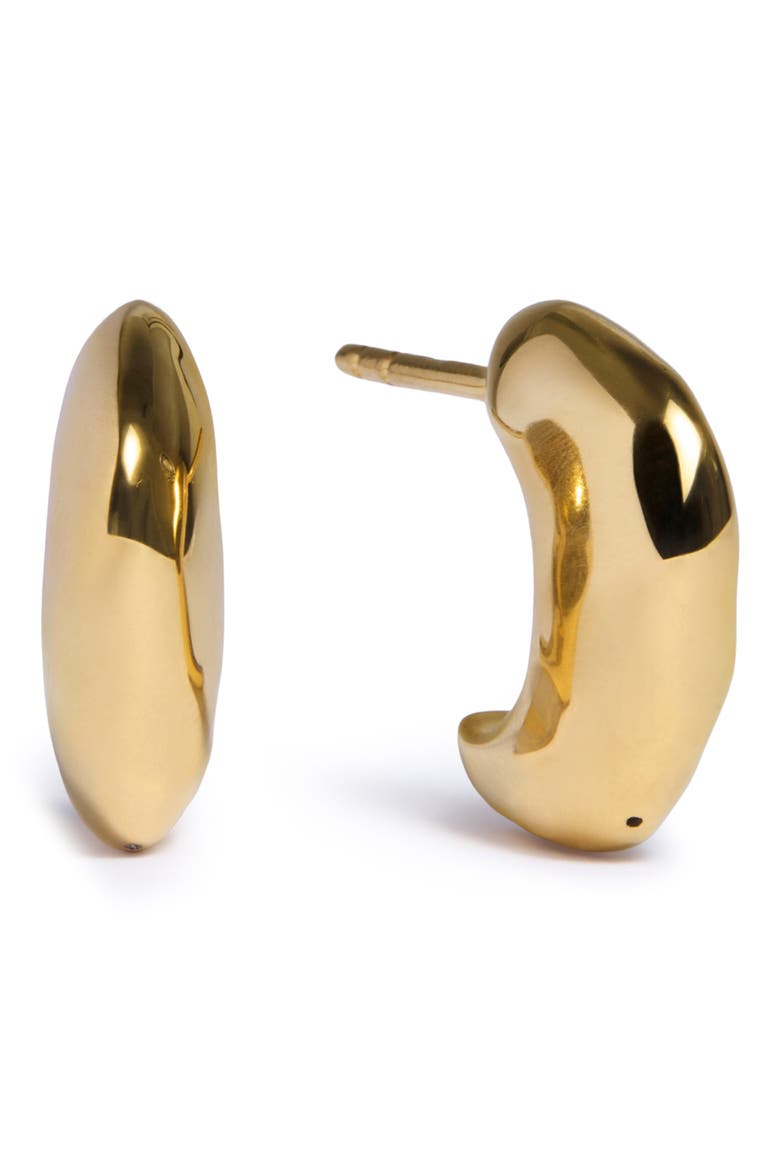 Odyssey Huggie Hoop Earrings, Main, color, 18K GOLD VERMEIL