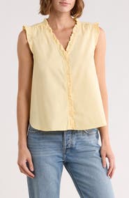 Daniel Rainn Ruffle Button-Up Top