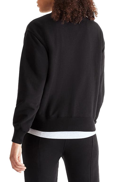 On Club Crewneck Cott Blend Sweatshirt In Black