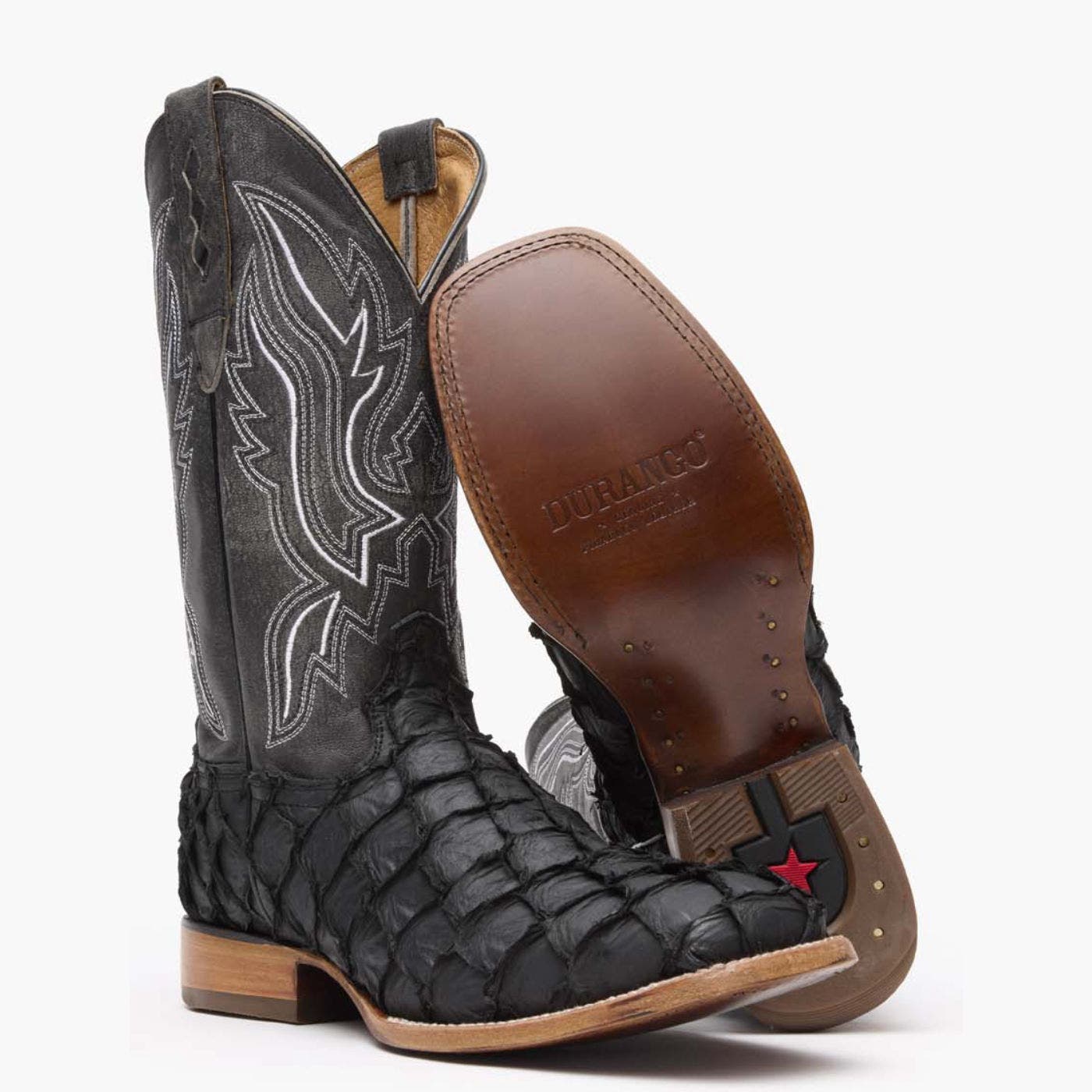 Premium Exotics Western Boot, Alternate, color, MATTE BLACK PIRARUCU