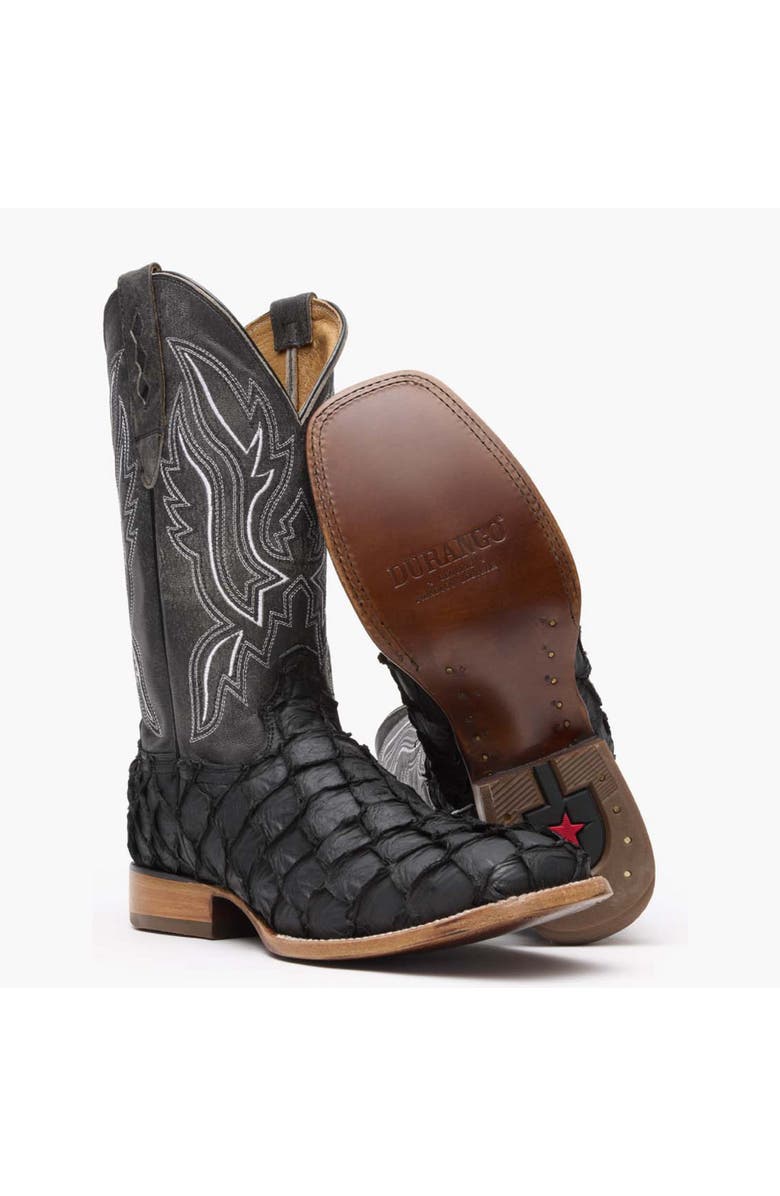 DURANGO Premium Exotics Western Boot, Alternate, color, Matte Black Pirarucu