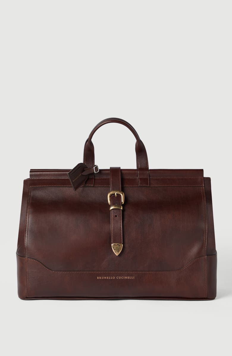 Brunello Cucinelli Calfskin bag, Alternate, color, Burgundy