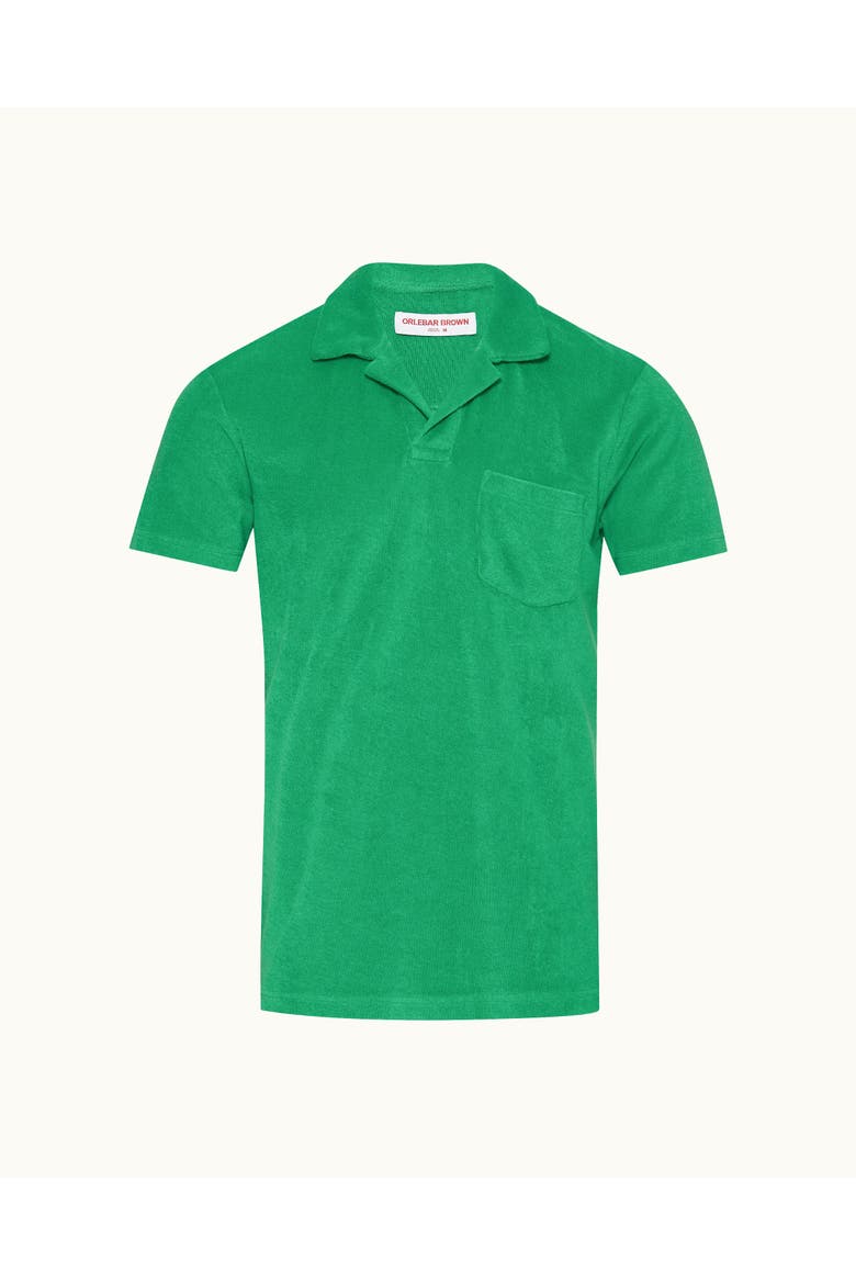 Terry Towelling Tailored Fit Towelling Polo Shirt, Alternate, color, Caddie Green