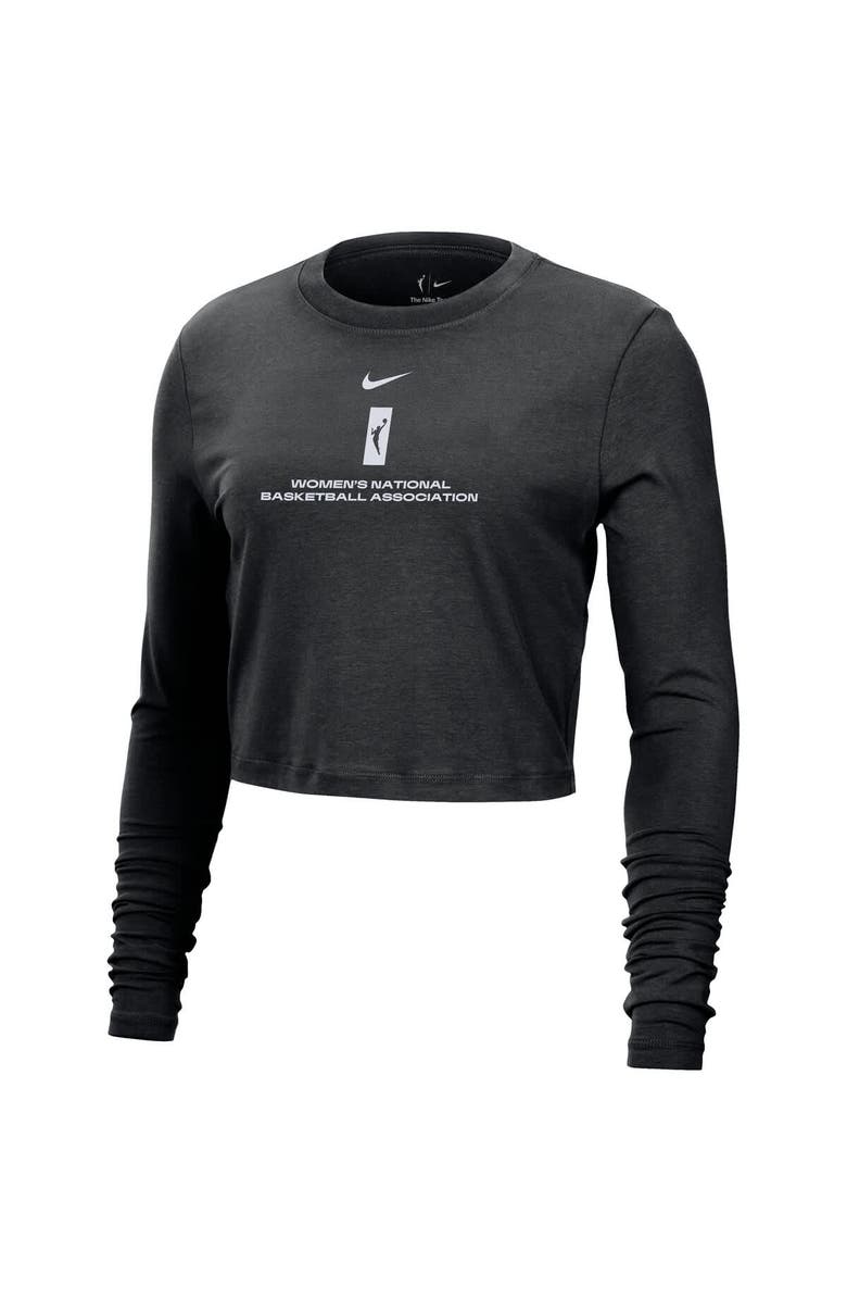 Nike Women's Nike Black WNBA Team 13 Cropped Tri-Blend Long Sleeve T-Shirt, Alternate, color, Black