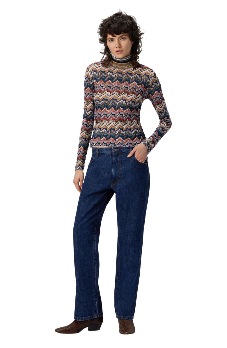 Missoni Slim Fit High-neck Sweater In Embroidered Lace, Main, color, Multicoloured