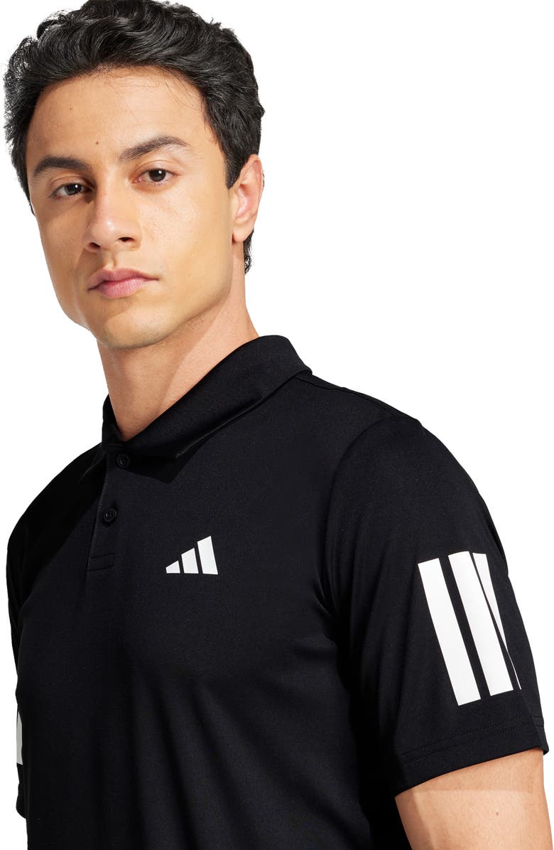 adidas Club 3-Stripes Performance Polo, Alternate, color, Black