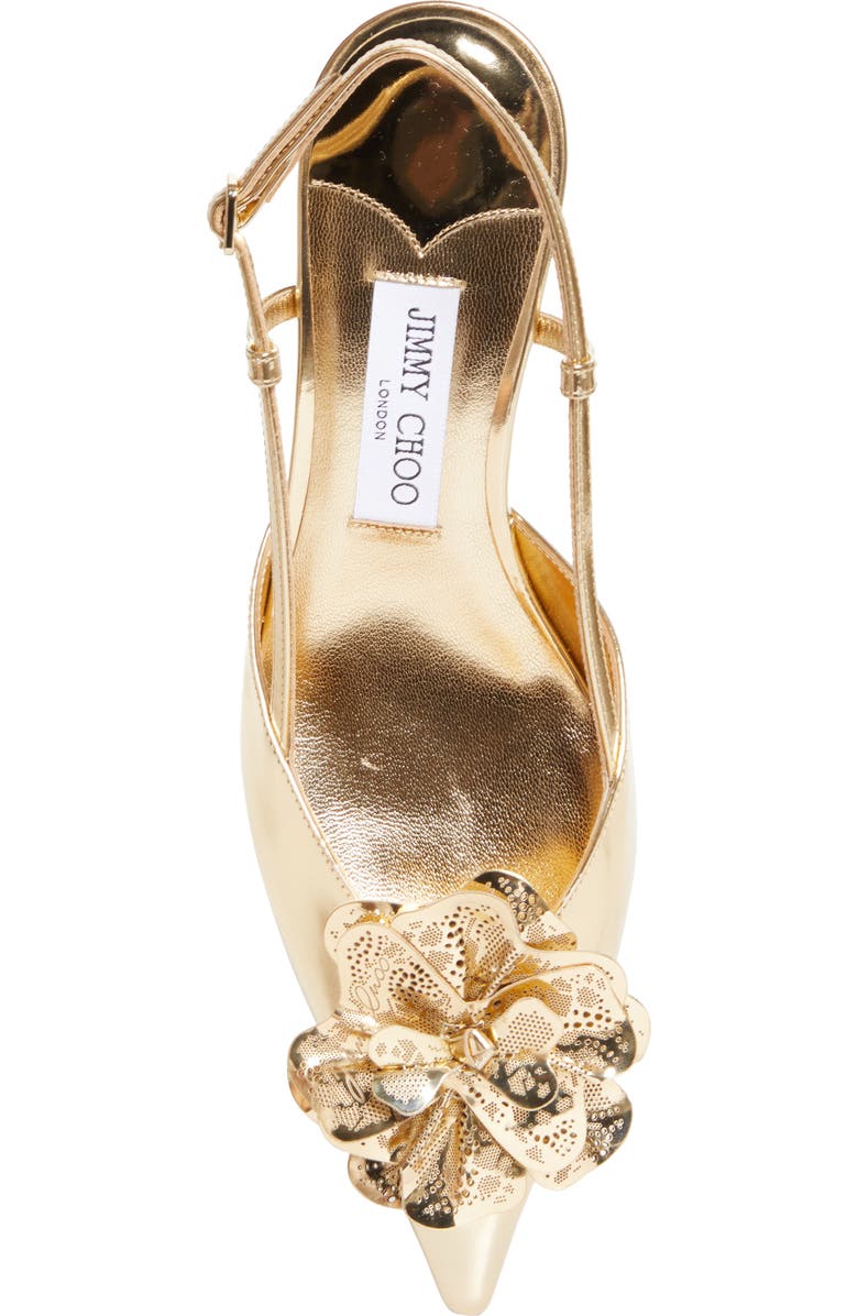 Jimmy Choo Mimmi Pointed Toe Slingback Pump, Alternate, color, Gold/ Gold