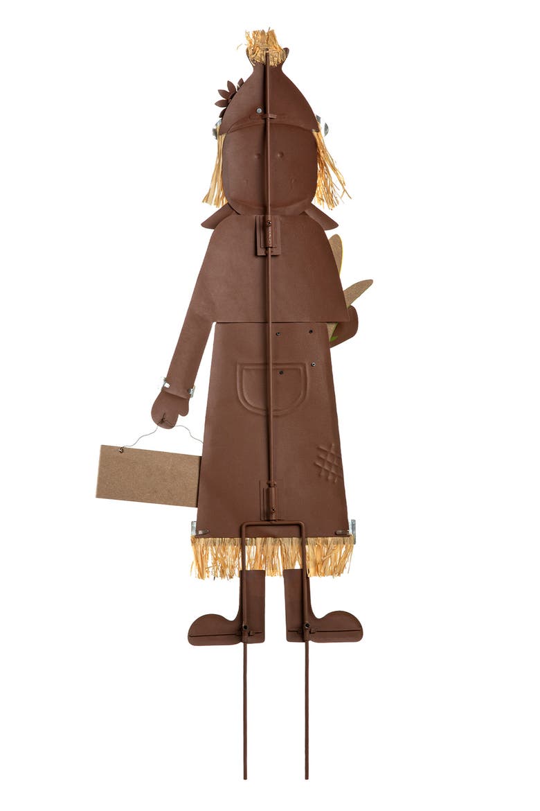 Fall Metal Scarecrow Yard Stake or Standing or Hanging Sign, Alternate, color, Red