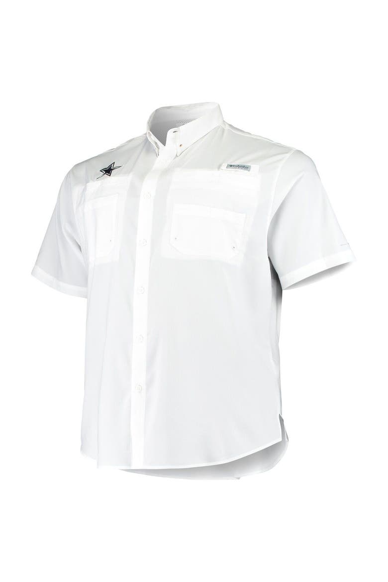 Men's Columbia White Dallas Cowboys Big & Tall Tamiami Woven Button-Down Shirt, Alternate, color, White