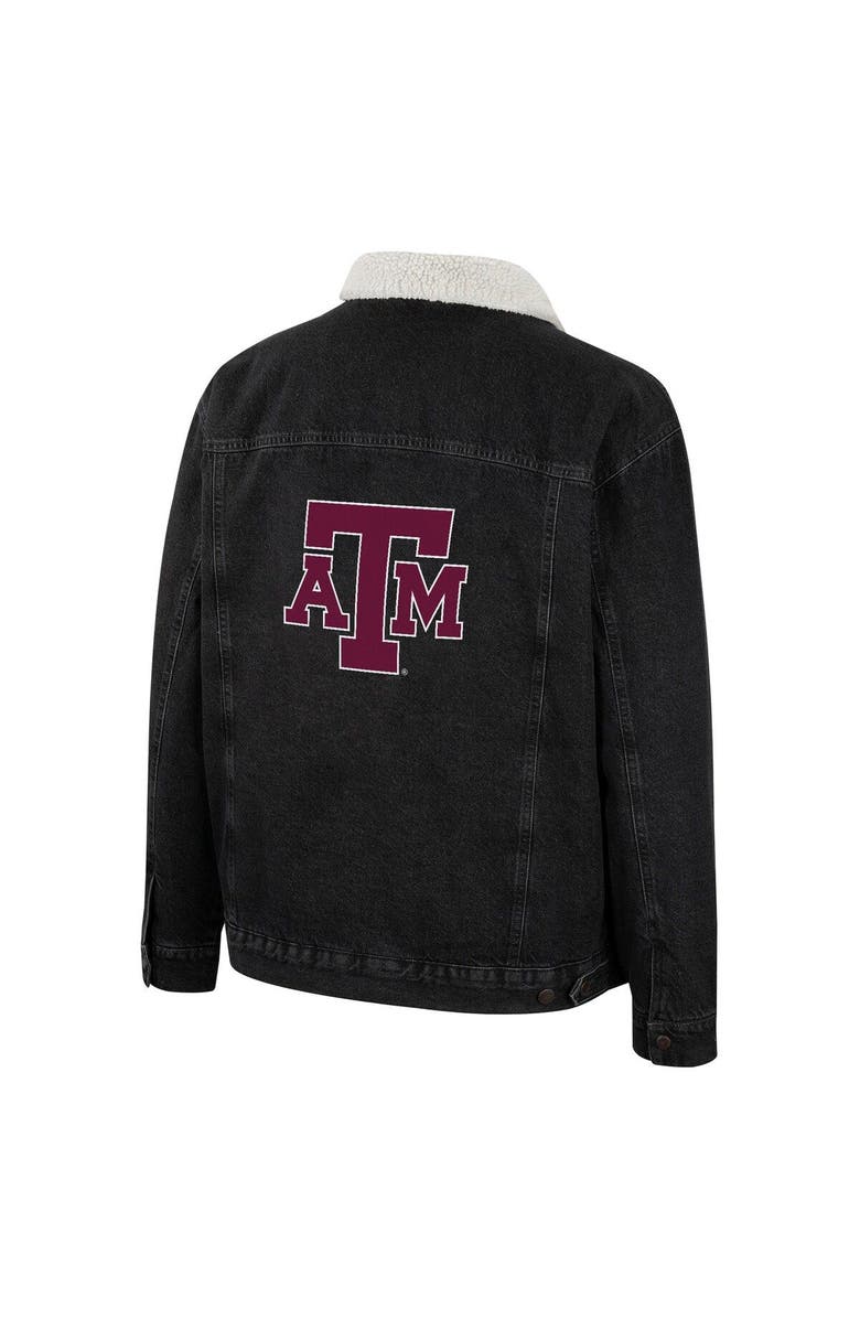 COLOSSEUM X WRANGLER Men's Colosseum x Wrangler Charcoal Texas A&M Aggies Western Button-Up Denim Jacket, Alternate, color, Charcoal