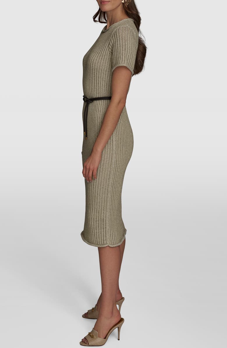 Donna Karan New York Open Knit Sheath Dress, Alternate, color, Crm/ Gold