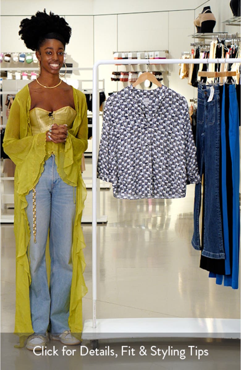 Basketweave Split Neck Shirt, sales video thumbnail