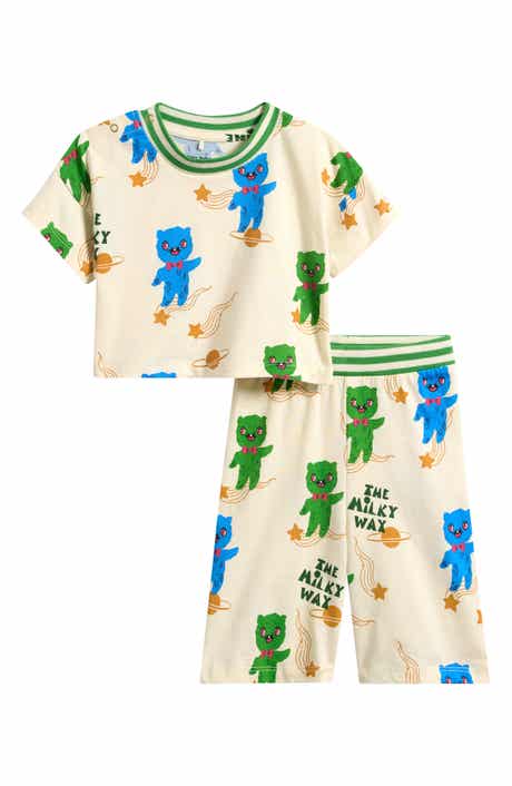 Aliens Print Organic Cotton T-Shirt & Pants Set