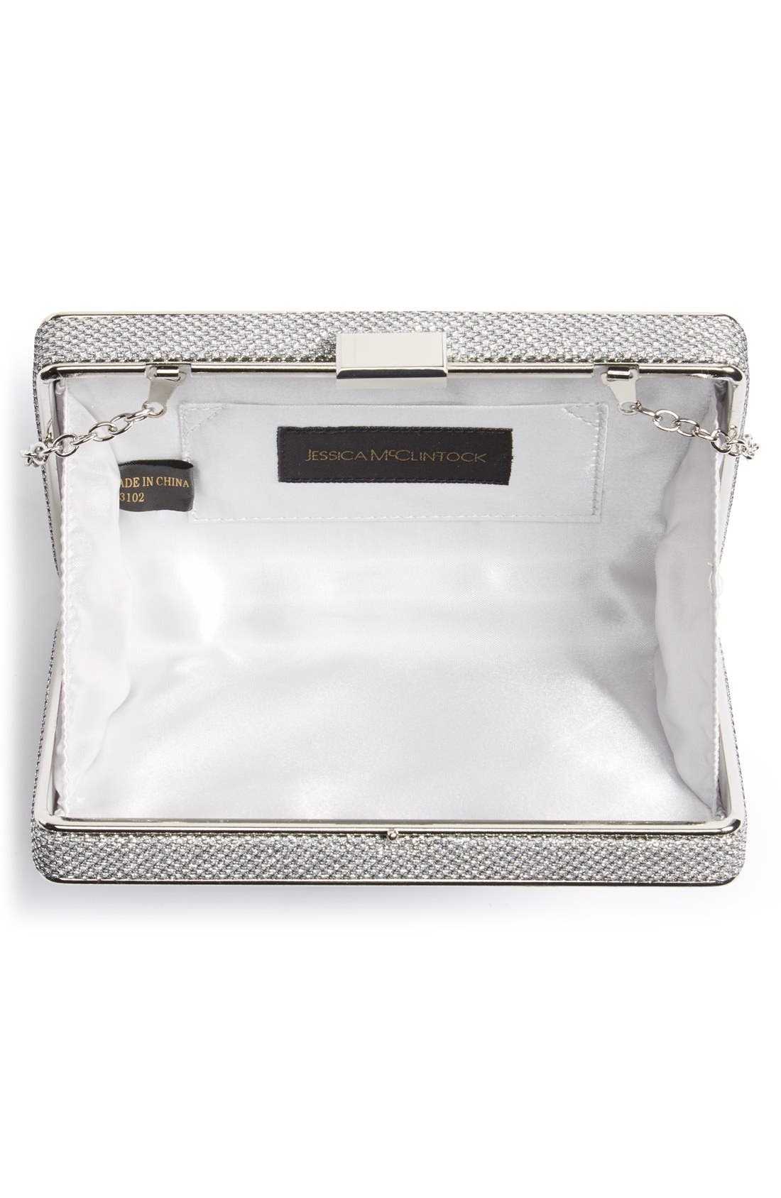 Metallic Box Clutch, Alternate, color, 42-SILVER