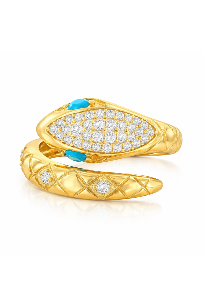 Gold-Tone Snake Ring, Main, color, Gold
